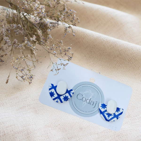 ME9 - Boucles d'oreilles effet carreaux de ciment