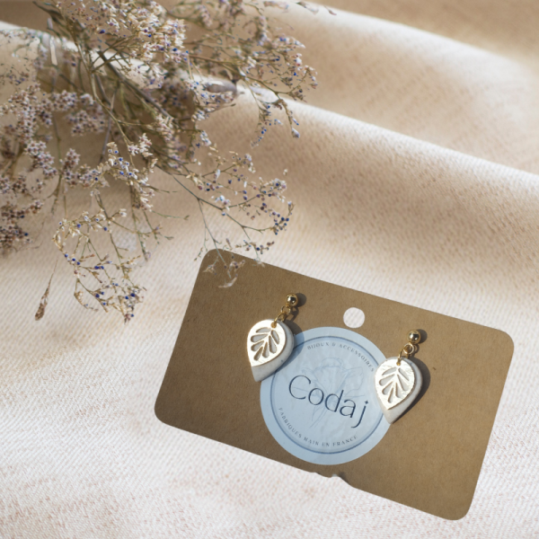 SA12 - Boucles d'oreilles goutte crème