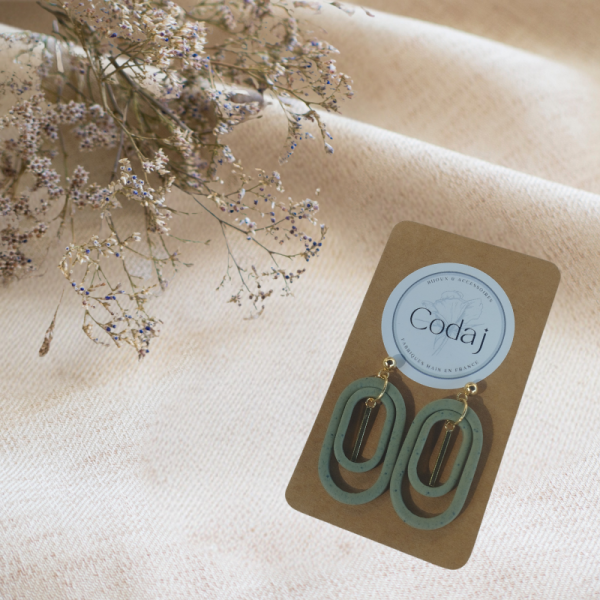 SA9 - Boucles d'oreilles kaki clair