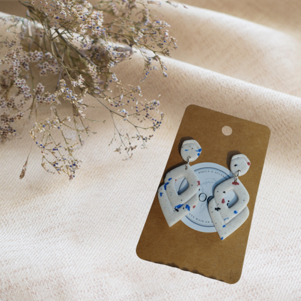 TE1 - Boucles d'oreilles effet Terrazzo