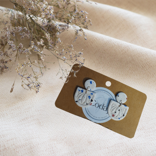 TE3 - Boucles d'oreilles effet Terrazzo