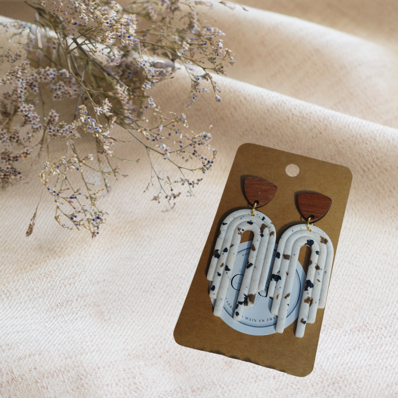 TE4- Boucles d'oreilles effet Terrazzo