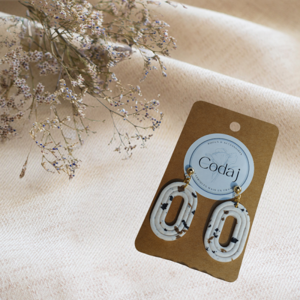 TE5- Boucles d'oreilles effet Terrazzo