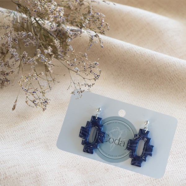 NE15 - Boucles d'oreilles violettes et argentées