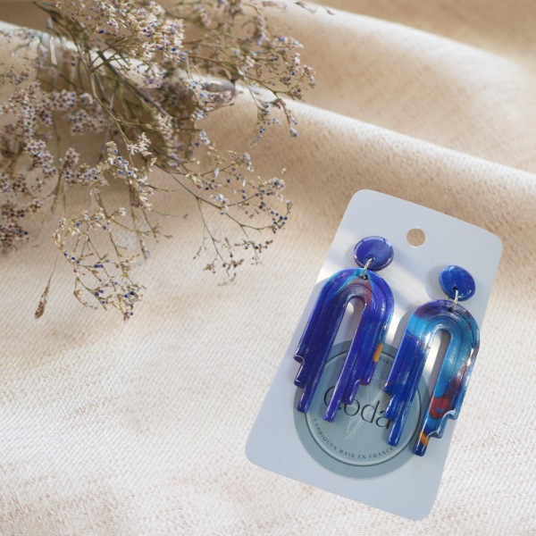 NE18 - Boucles d'oreilles multicolores et brillantes