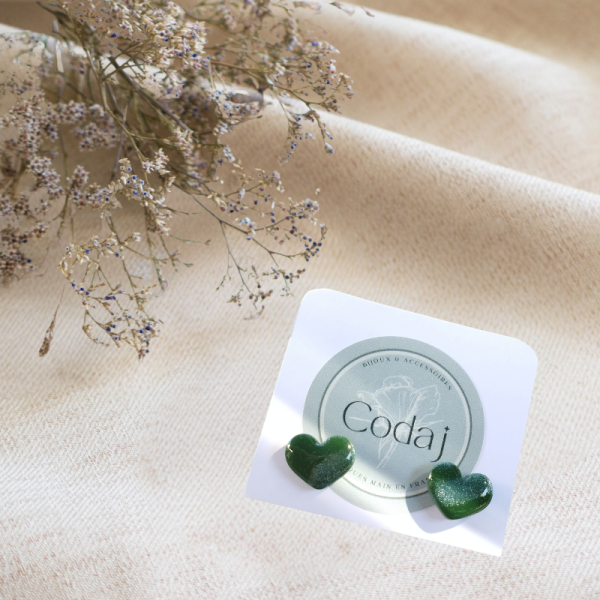 NE19 - Boucles d'oreilles "puce" cœur