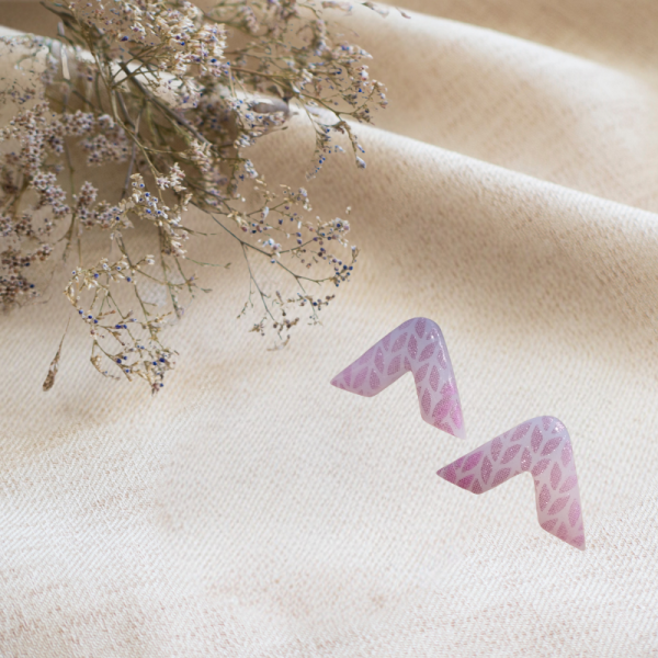 NE2 - Boucles d'oreilles translucides et roses