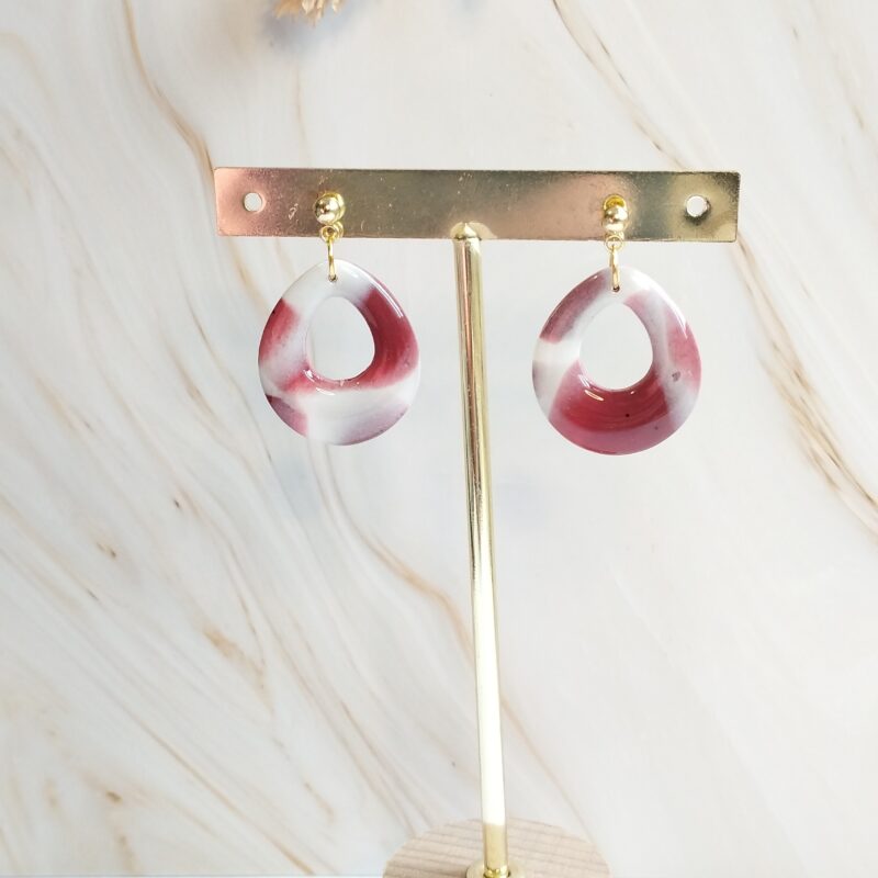 BRI5 - Boucles d'oreilles brique effet délavé