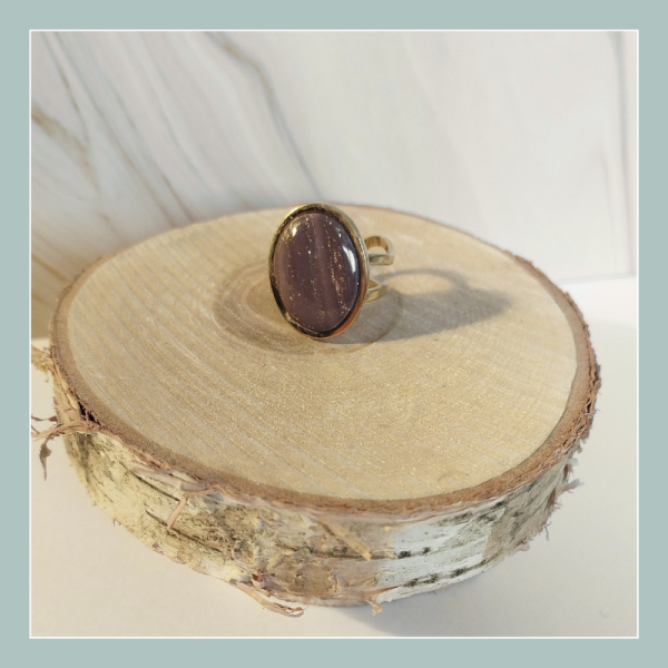 CHOC1 - Bague réglable dégradé marron/doré