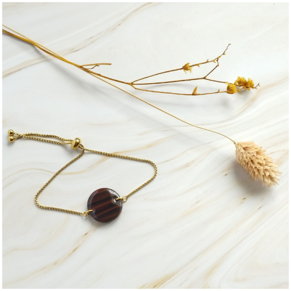 ECA5 - Bracelet Ecaille - médaillon rond