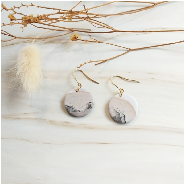 ARG34 - Boucles d'oreilles Argile - Rond