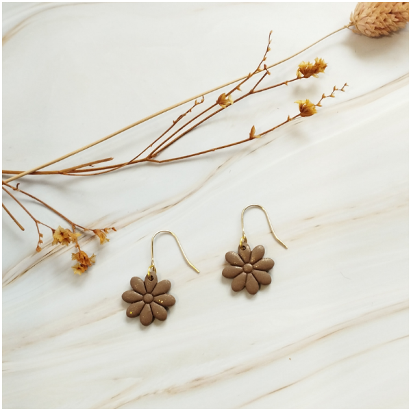 ARG12 - Boucles d'oreilles Argile - Marguerite