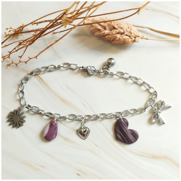 Bracelet Charms - ton violet