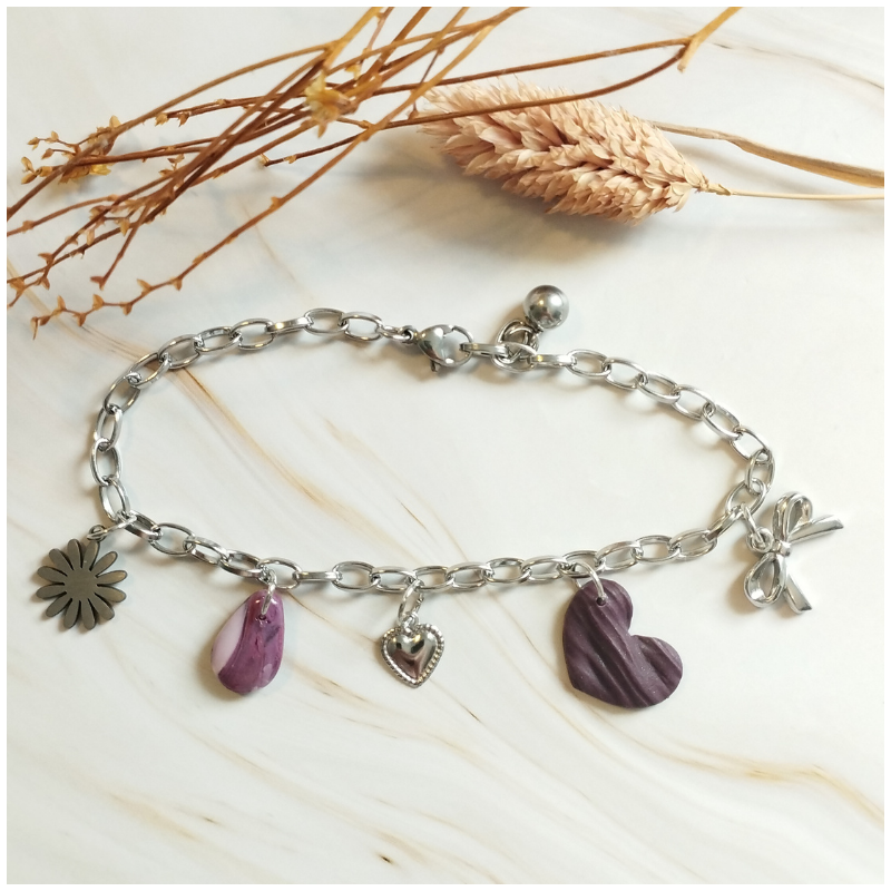 Bracelet Charms - ton violet