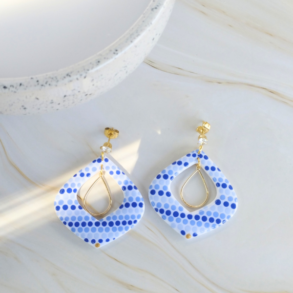 PERL04 - Boucles d'oreilles PERLE D'ORIENT - Grand losange